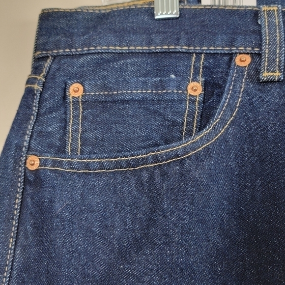 NEW Levi's Men's 505 Regular Straight Leg Sz 33X30 Dark Wash Denim Blue Jeans - Picture 6 of 16